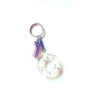 Monogram Resin Personalized letter O keychain
